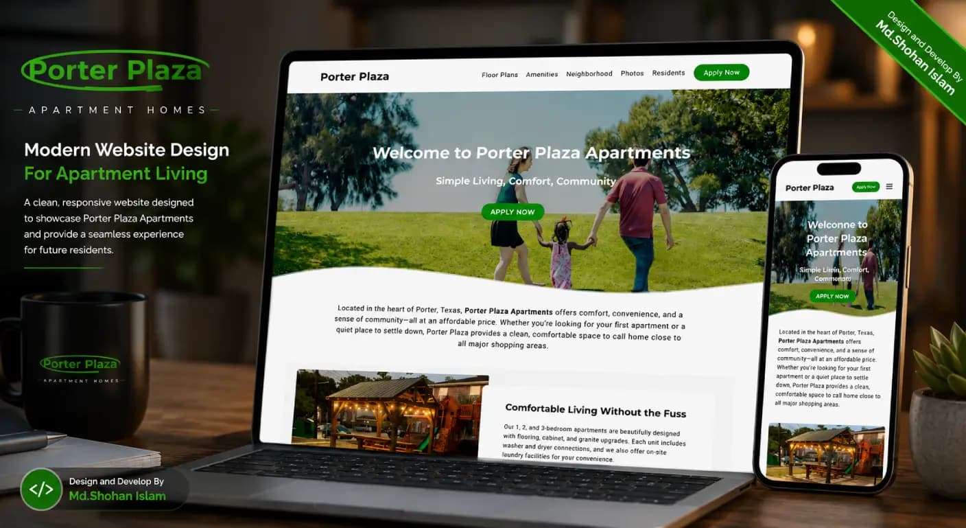 Porter Plaza Apartments Squarespace Website - Md. Shohan Islam